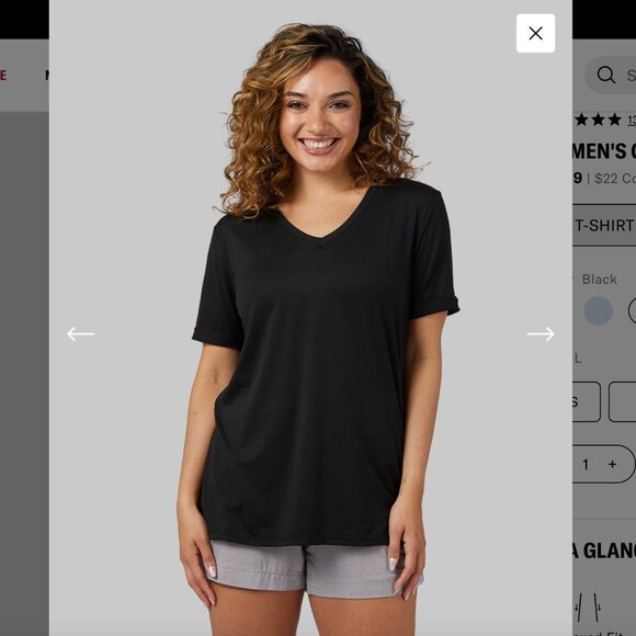 32 Degrees Cool V-neck Short Sleeve Tee Shirt in Black NWT - Picture 1 of 9